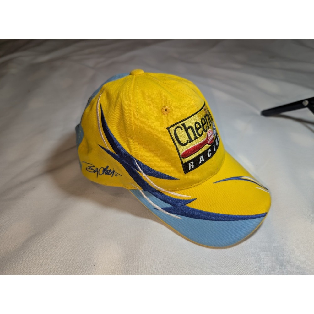 Bobby Labonte #43 Cheerios Racing Checkered Flag NASCAR Yellow AdjustableHat Cap